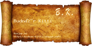 Budnár Kitti névjegykártya