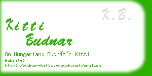 kitti budnar business card